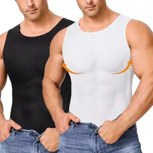 1/2 Pack Compression Shirt Men Undershirt Gynecomastia Body Shaper Vest Tummy Control Compression Tank Top Shapewear