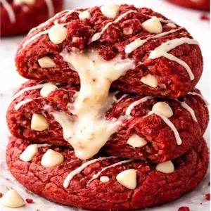 Red Velvet Dream Moist Soft Delicious Red Velvet Flavored Cookie with White Chocolate Chips and Drizzle