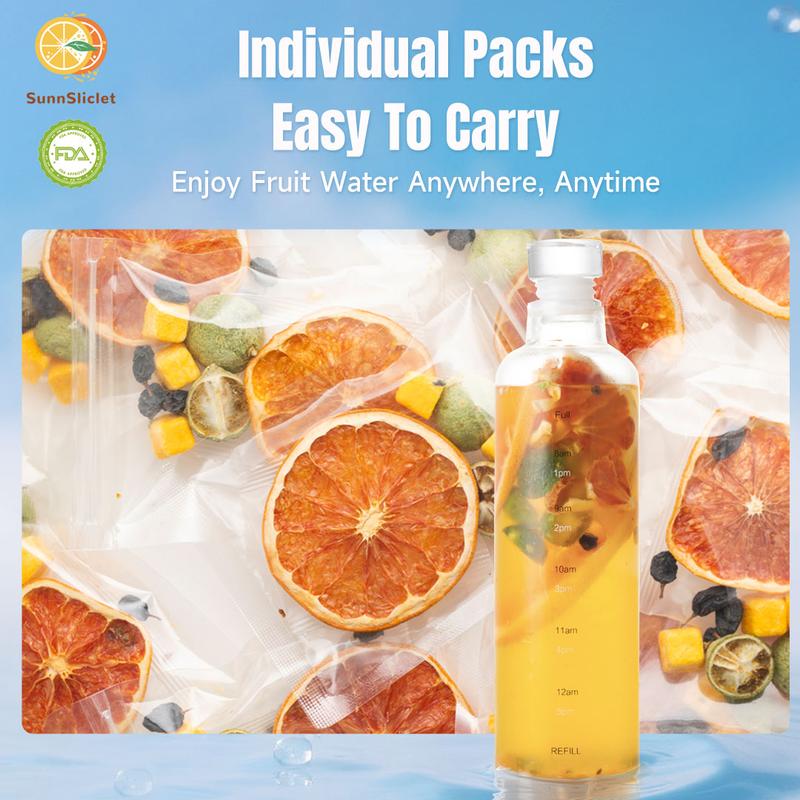 SunnSliclet BOGO 2.0 Version Quadruple VC Grapefruit Kumquat Passion Fruit Cocktail Tea 1 Cartons (1 carton 240g 20g×12packs) Caffeine Free Grapefruit Kumquat Tea With Freeze Dried Lemon Passion Fruit And Kumquat