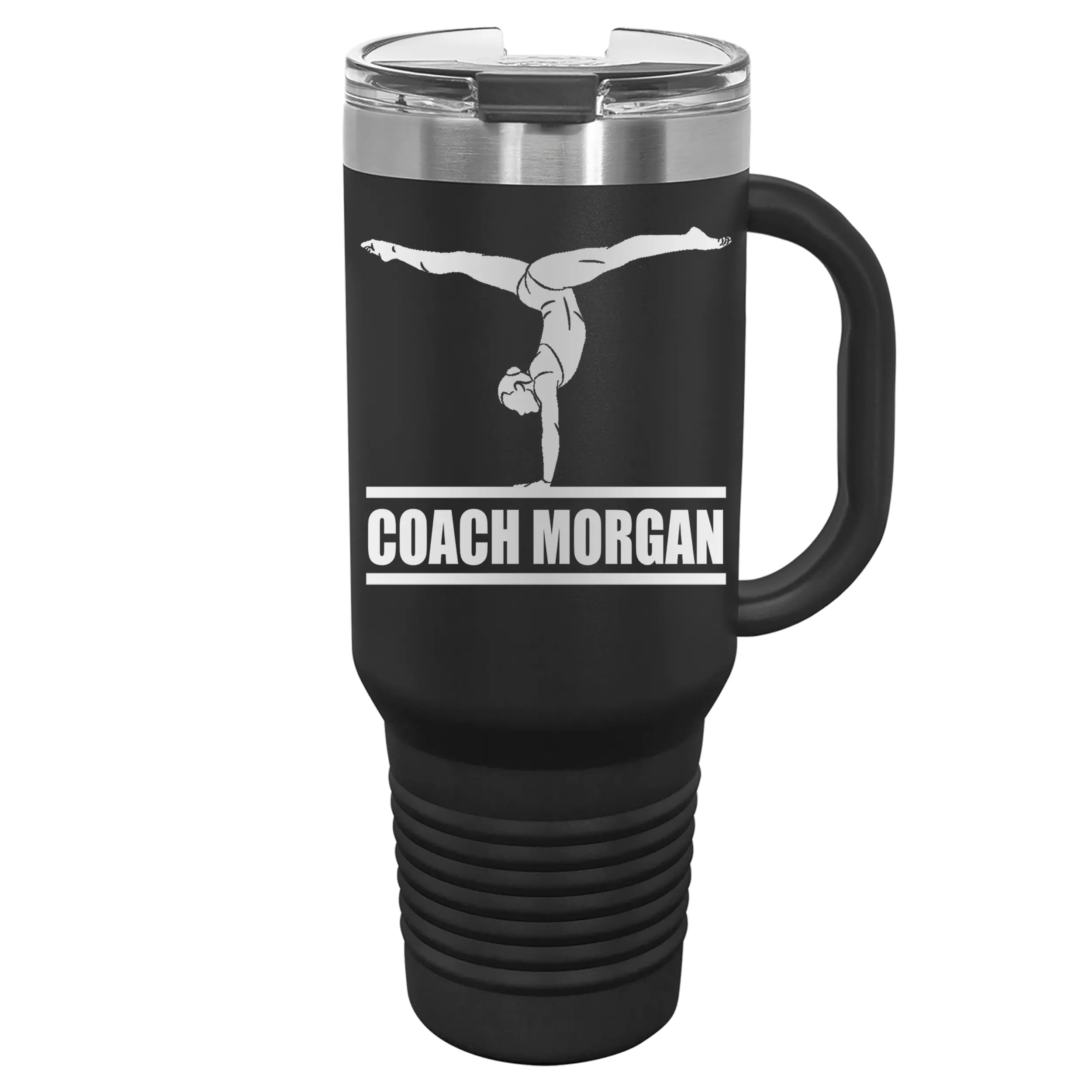 Gymnastics Coach Travel Mug — 40-oz Custom Engraved Tumbler With Straw