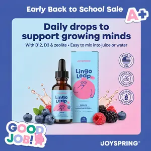 JoySpring LingoLeap Speech Learning Natural Supplement for Kids – Zeolite Drops with B Vitamins and Premium Botanical Extracts To Support Focus, Memory, and Everyday Learning