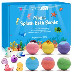 Atoany Bath Bombs with Toys for Kids Aged 3 and Up, Fun Bubble Bath Experience, Safe and Gentle for Sensitive Skin
