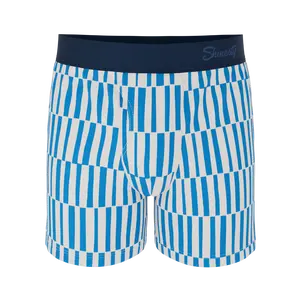 The Hamptons | Shinesty Blue Mosaic Stripe Boxers