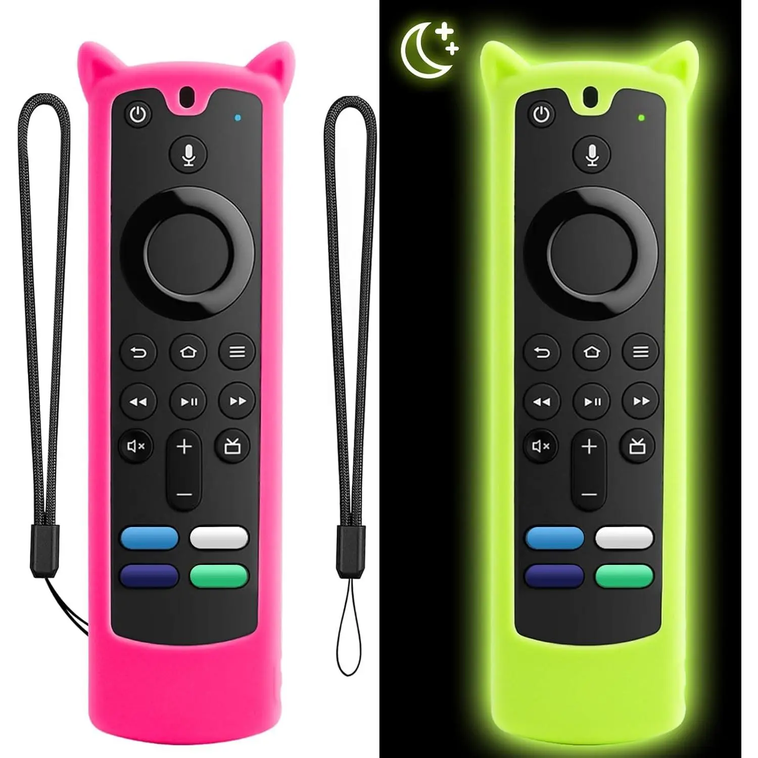 L-RDC003  [2 Pack] Firestick Remote Cover Compatible with Alexa Voice Remote 4k/Max/Lite (3rd Gen), Firesticktvs Remote Case with Wrist Strap, Fire Stick Cover Glow in The Dark