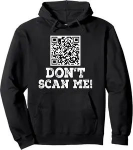 Don't scan me! QR Scan Code Joke Funny Pullover Hoodie 2