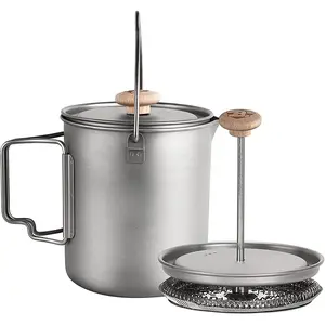 Portable French Press| Ultralight Camping Pot for Coffee, Cooking & Survival| Compatible with Camp Stoves