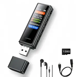 HD Noise-Canceling USB Flash Drive Recorder, 1.47 Inch Screen, Portable Long Battery Life, Business Meeting Recording Pen, Student Lecture Recorder
