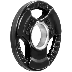 French Fitness Rubber Grip Olympic Plate 2.5 lbs Black (New)
