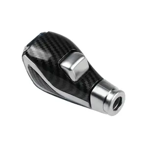 Car Gear Shift Knob, Carbon Fiber Pattern Car Gear Shift Knob with Manual/Automatic Mode Switch Button, Car Interior Kit, Car Accessories
