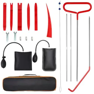 19-Piece Professional Car Emergency Tool Kit, Portable Car Repair Rope Set, Includes 67-Inch Long Distance Pull Hook, J Hook, Rolling Door Hook