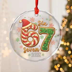 Custom Six Seven Ornament, Teen Slang Ornament, Funny Teenager Ornament, 67 Six Seven Ornament, Gen Z Teenager Tween Ornament, Boy Christmas
