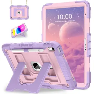 Case for iPad 12th A19 (2026)/A16 11th (2025)/10th 10.9 Inch (2022)/M3/M2 11/IPAD Air 8 M4/7/6 5 4 11  13 Inch 2026/ipad 10.2/mini7(A17pro) Case Military Grade Shockproof Cases with Pencil Holder Shoulder Strap