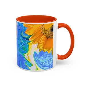 Sunflower Swirl abstract art Mugs | colorful ceramic coffee cup