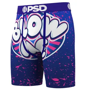PSD Mens Blow Me Blue Boxer Brief - Standard Length 7 Inch Inseam, Soft and Breathable Poly Blend Fabric