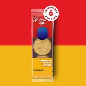 Cheese Sandwich Crackers - 20 Snack Packs (6 Crackers)| Creamy, Ready-to-Eat Lunch Snacks