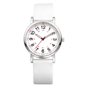Women's Silicone Nurse Watch: 24-Hour Easy Read Quartz Wristwatch for Nurse Medical Professionals Students Doctors