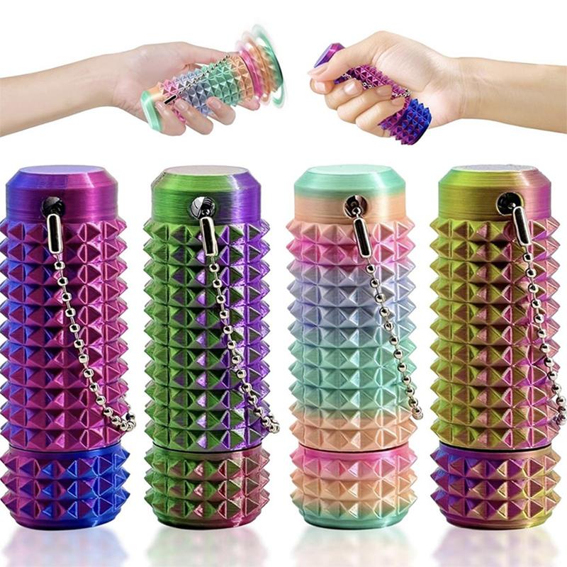 Stim Fidgets Tool for Anxiety Little Ouchies Pain Pocket Fidget Toys for Stress Anxiety Focus, Rotating Keychain