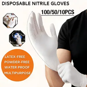 100/50/10PCS，Latex-Free Household Durable Cleaning Gloves, Reusable Unisex Design, Ideal for Mopping & Cleaning Kitchen Bathroom Pet Grooming