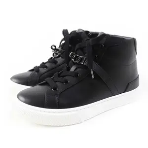 Pre-owned HERMÈS Calfskin Small Leather Goods Hermes Daydream Leather Sneakers Black 36
