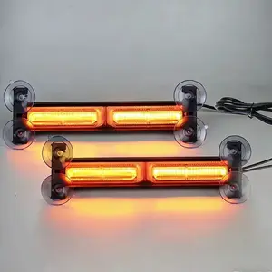 Two-In-One Suction Cup Warning Light Front Windshield Flashing LED Decorative Strip, Multiple Modes, Aluminum Parts, Car Accessories