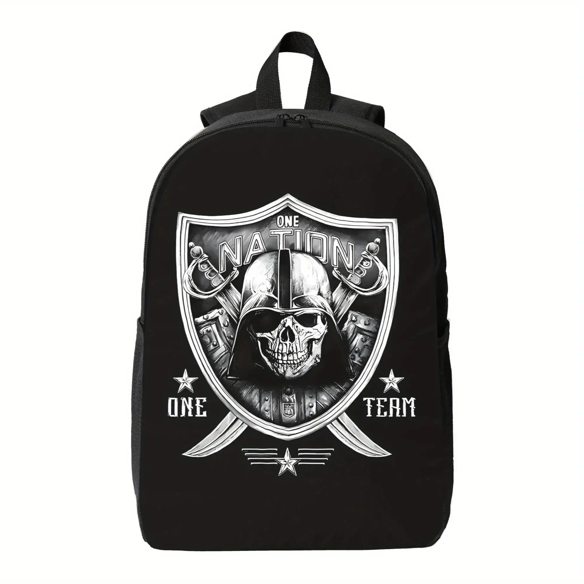 Urban City Football Sports Graphic Polyester Backpack, Lightweight Stylish Daypack With Adjustable Padded Straps, Multi Purpose Durable Bag For School Office Daily Travel Casual Use