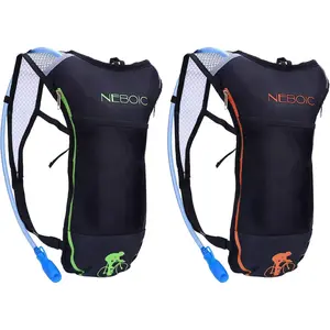 2Pack Hydration Backpack with 2L Hydration Bladder - Lightweight Water Backpack Keeps Water Cool up to 4 Hours with Big Storage for Kids Women Men Hiking Cycling Camping Music Festival
