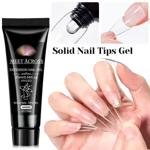 Solid Nail Tips Gel, 1 Count Clear Non-stick Hand Nail Gel with Rhinestone Gel Glue for DIY Manicure Extension, Durable and Long-lasting Nail Art Gel, UV Nail Gel, Nail Art Tools