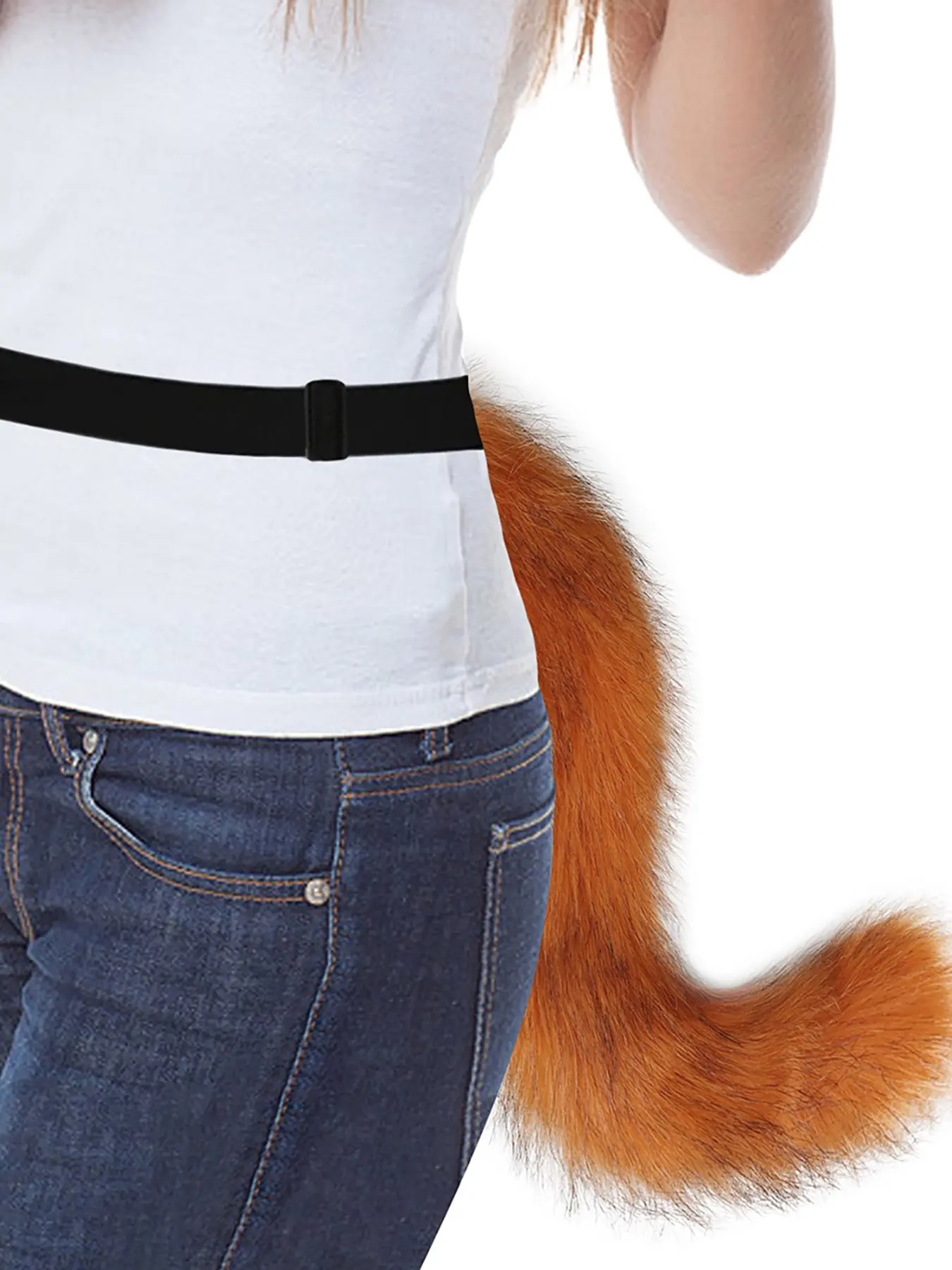 Faux Fur Fox Wolf Tail Animal Dog Furry Tails for Halloween Party Cosplay Accessory Party Accessories