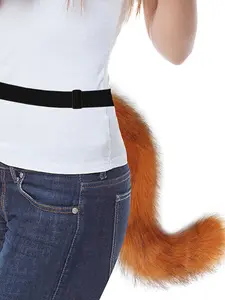 Faux Fur Fox Wolf Tail Animal Dog Furry Tails for Halloween Party Cosplay Accessory Party Accessories