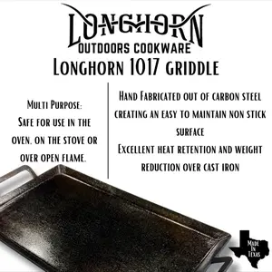 LONGHORN HANDMADE CARBON STEEL GRIDDLE