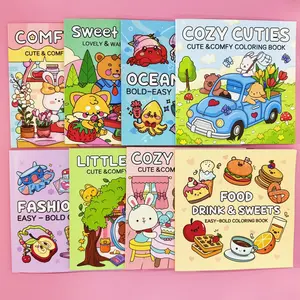 Cute Animal Pattern Coloring Book, 4/8 Counts Thickened High Quality Coloring Book, Relaxing Space Designs, Relieve Stress and Have Creative Fun