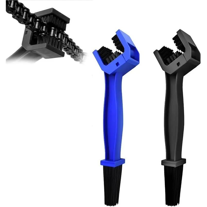 2 PCS Bike or Motorcycle Chain Washer,Grunge Brush Chain Degreaser for Bicycle Motorcycle Chain Brush, Universal Bicycle Chain Cleaning Brush Tool for Mountain Bike Heavy Duty Motorcycle ,(Blue,Black)