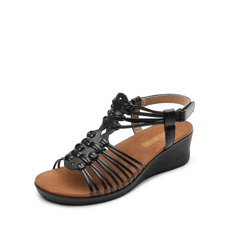DREAM PAIRS Women's Open Toe Strappy Ankle Strap Wedge Sandals - Stylish Wedge Heels for Women, Comfortable Shoe for Casual, Formal Occasions