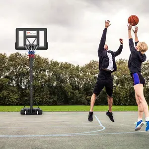 Portable Basketball Hoop With 4.6 to 10 Feet 10-Level Height Adjustable