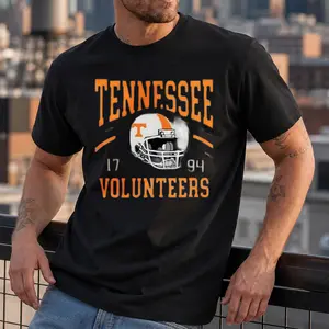 Men's T-Shirt Tennessee Volunteers Football Helmet 1794 Comfortable And Versatile Outdoor Casual Short Sleeve