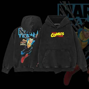 Superstyle MTU Spidey-Man vs Mark Grayson Invincible War Comic Hero MCU Comics Double Printed Oversize Lightweight Acid Washed Tee Hoodie TV Series Graphic Design Unisex Top, Oversize Shirt, Vintage Outfit, Gift for fan, y2k styles U8W