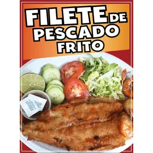 Filete de Pescado Frito Sticker Window Sticker Mexican Truck Concession Vinyl Restaurant Wall Poster Sticker Seafood Fried Fish