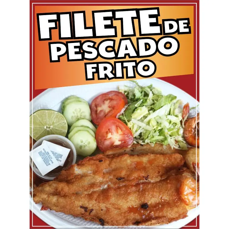 Filete de Pescado Frito Sticker Window Sticker Mexican Truck Concession Vinyl Restaurant Wall Poster Sticker Seafood Fried Fish