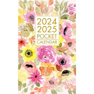 Pocket Calendar 2024-2025: 2 Year Small Size Monthly Planner for Purse - From January 2024 To December 2025 | Ditsy Floral Cover Paperback – September 29, 2023