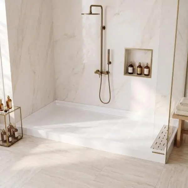  60"x32" Non-Slip Shower Base, Single Threshold Shower&Right Drain