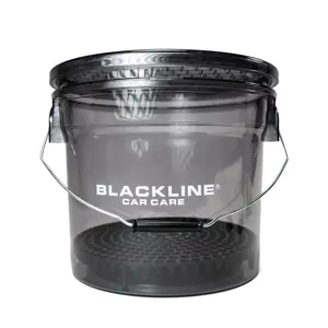 BLACKLINE Detailing Bucket - 3.5 Gallon Bucket with Grit Guard and metal handle - Perfect for efficient, organized car washing. Elevate your routine! Plastic Lightweight