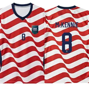Unisex USA Pride Soccer Jersey - Red White and Blue Inspired Quick-Dry Moisture-Wicking Crew Tee, Quality Alternative Fan Top, Support Small Business, Versatile Menswear Option, Soccer Jerseys