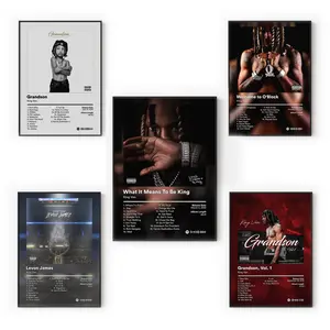 [Album Collection - Sale Up To 41%] King Von Album Poster Set - Welcome to O'Block Era - Drill Music Wall Art - Gift for Fans [Unframed - Print Only]