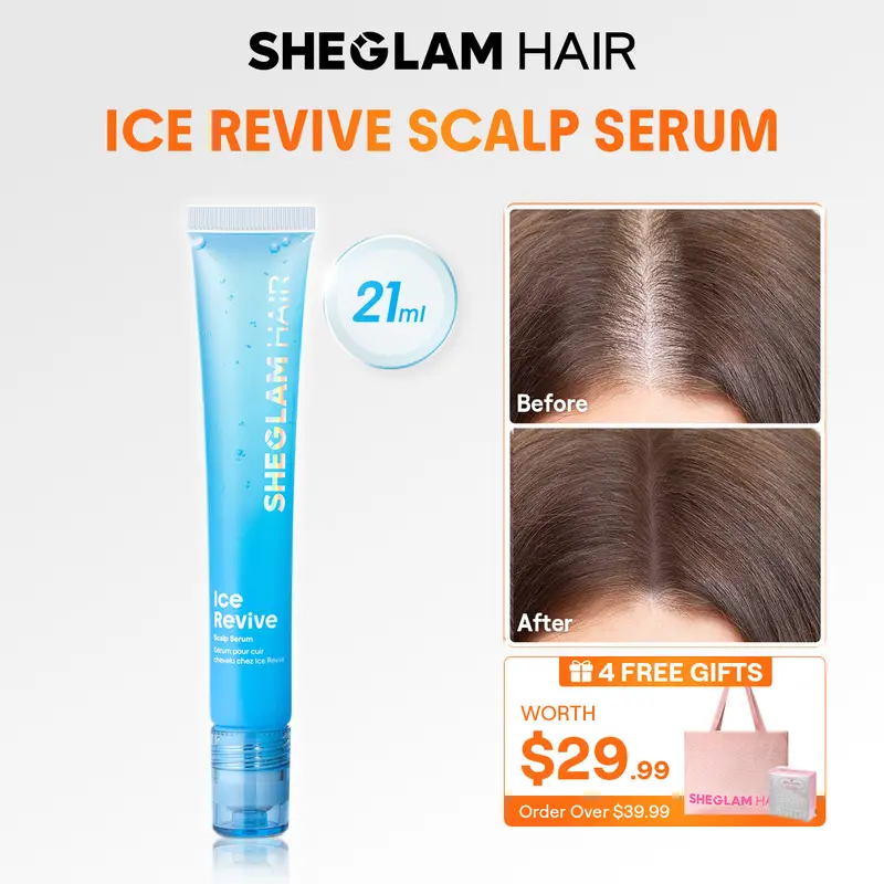 SHEGLAM HAIR Ice Revive Scalp Serum,Cooling Alpine Water Roll,Hair Massage Serum Roll,Soothe Hydrate Scalp,Strenghten Hair Roots,Enhance Scalp Skin Barrier,Reduces Hair,No-Rinse,Fast-Absorbing Daily Nourishing Haircare