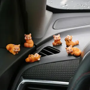 6 count Red Panda Dashboard Decorations, Mini  Red Panda for Cute  Accessories Interior, Rearview Mirror Ornaments Funny Gifts for Women Girl