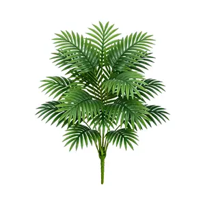 Artificial Fan Palm Plant 18 Heads 29.5in - Realistic Tropical Faux Foliage | No Maintenance Decorative Palm Leaves for Home Office Indoor Outdoor Decor