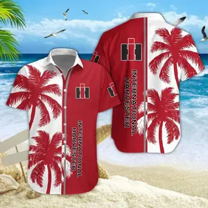 International Harvester Coconut Hawaiian Shirt Style Classic Style 3D Printing Summer Casual Loose Short Sleeve Shirt Street Men Menswear Top