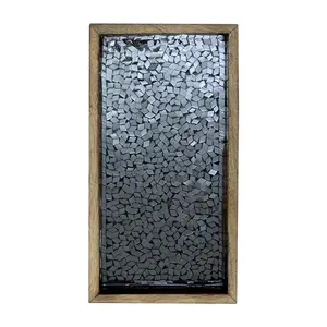 NuSteel  13 x 6.5 in. Black Mosaic Wooden Tray