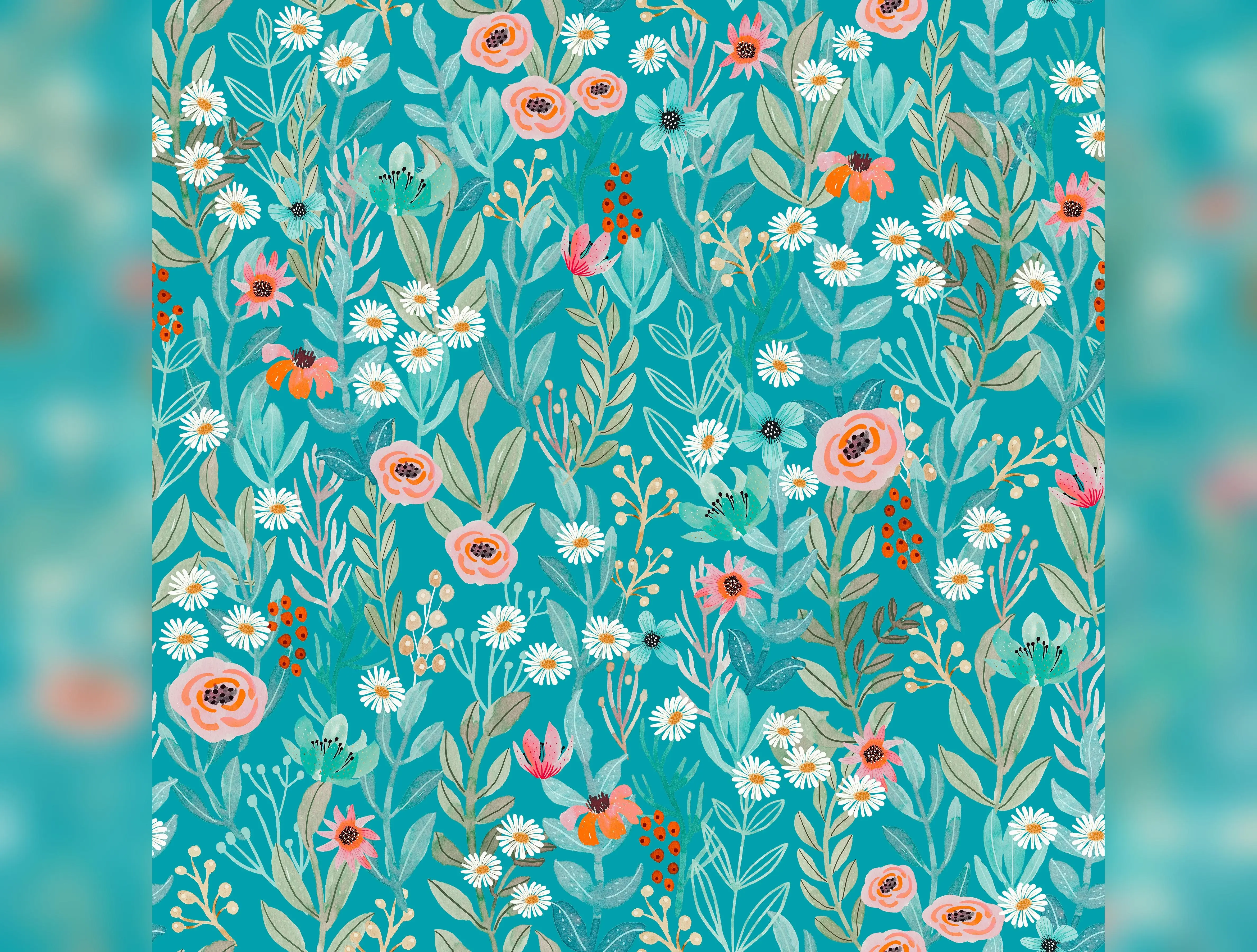Floral Fiesta | Son Vida Vibrant - Jade by Mia Charro for FreeSpirit | PWMC097.XJADE