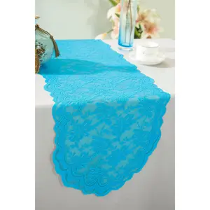 13.5"x108" Caspari Lace Table Runners - Turquoise (1pc)